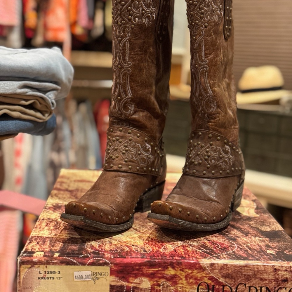 Old Gringo Distressed Brown Studded Boots